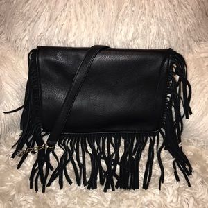 Black Fringe Crossbody Bag